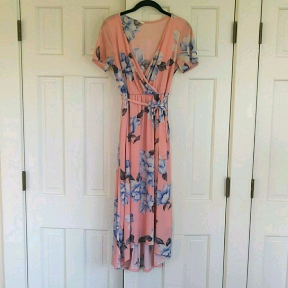 Pinkblush Maternity High-Low faux-Wrap Dress